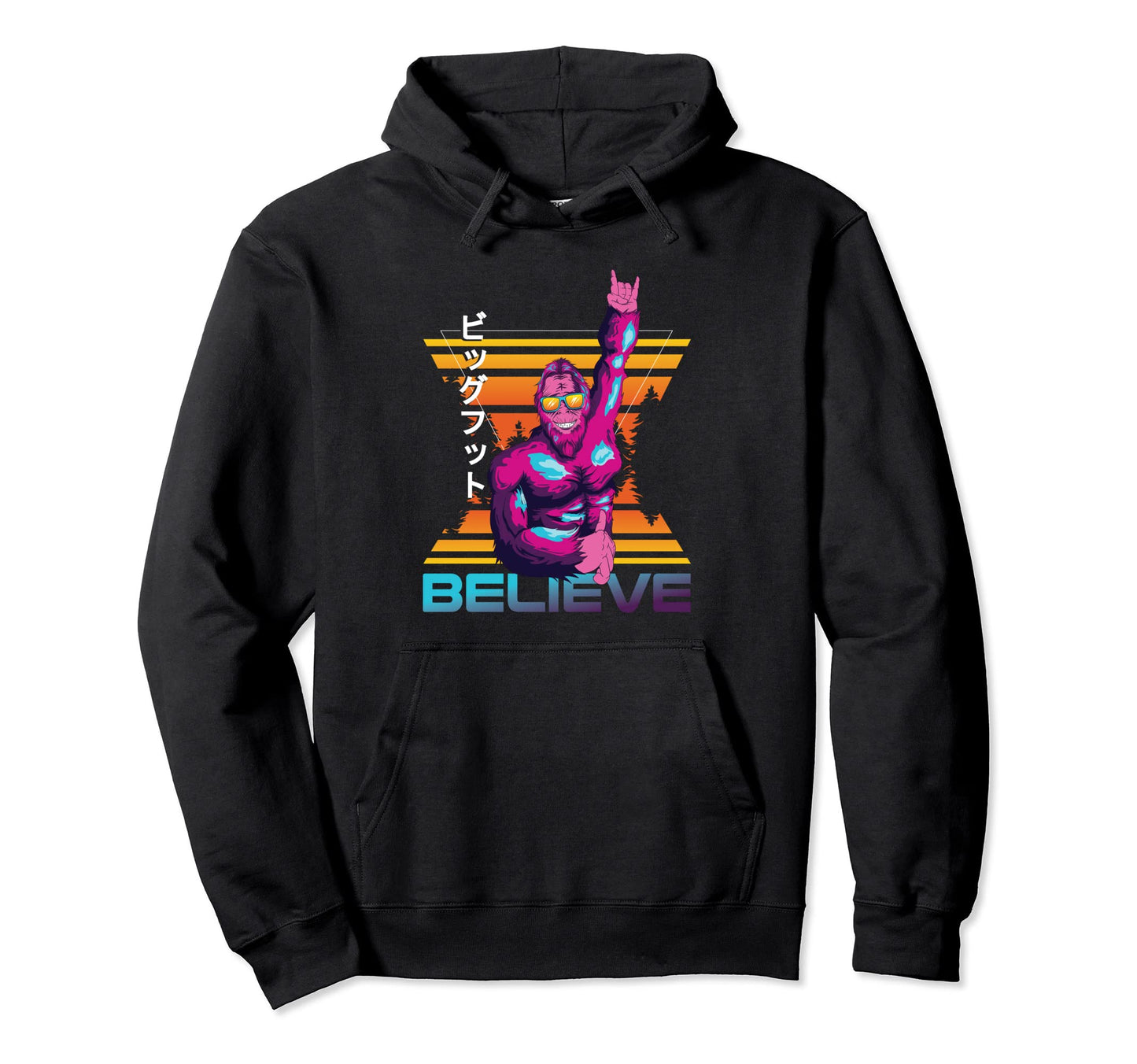 Vaporwave Aesthetic Bigfoot 90S Japanese Hoodie - Trendy Graphic Unisex - T-Shirt, Sweatshirt, Hoodie