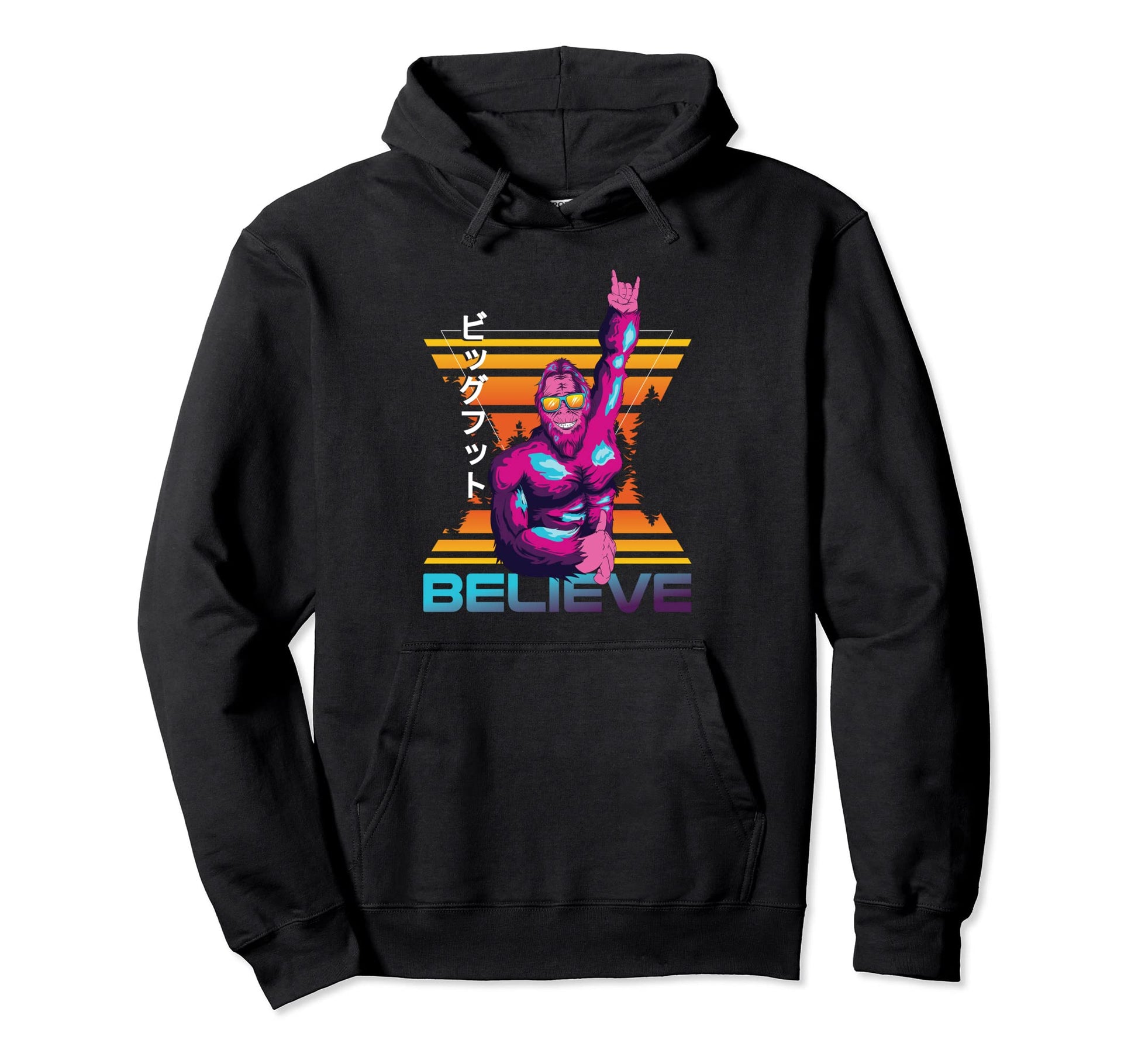 Vaporwave Aesthetic Bigfoot 90S Japanese Hoodie - Trendy Graphic Unisex - T-Shirt, Sweatshirt, Hoodie