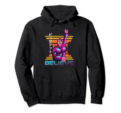 Vaporwave Aesthetic Bigfoot 90S Japanese Hoodie - Trendy Graphic Unisex - T-Shirt, Sweatshirt, Hoodie