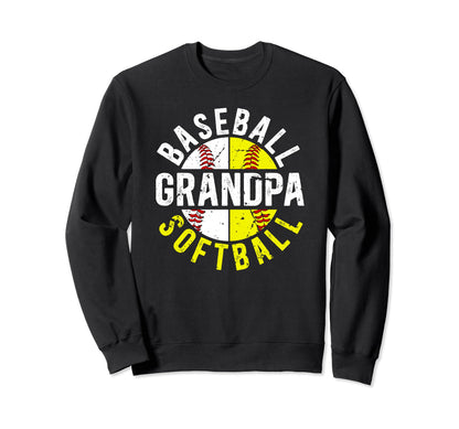 Baseball Softball Grandpa Softball Sweatshirt - Aesthetic Graphic Unisex - T-Shirt, Sweatshirt, Hoodie