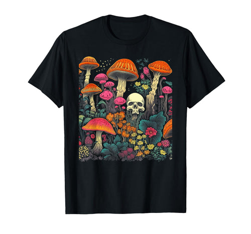 90S Grunge Skull Mushroom Hippie T-Shirt - Custom Art Print for Adults - T-Shirt, Sweatshirt, Hoodie