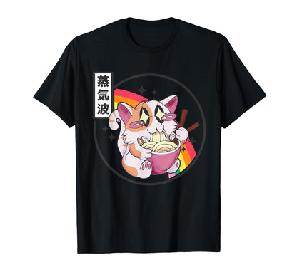 Cat Ramen Noodles Kawaii Rainbow Anime T-Shirt - Streetwear Style Unisex - T-Shirt, Sweatshirt, Hoodie