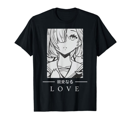 Anime Love Japanese Text Aesthetic T-Shirt - Aesthetic Graphic Unisex - T-Shirt, Sweatshirt, Hoodie