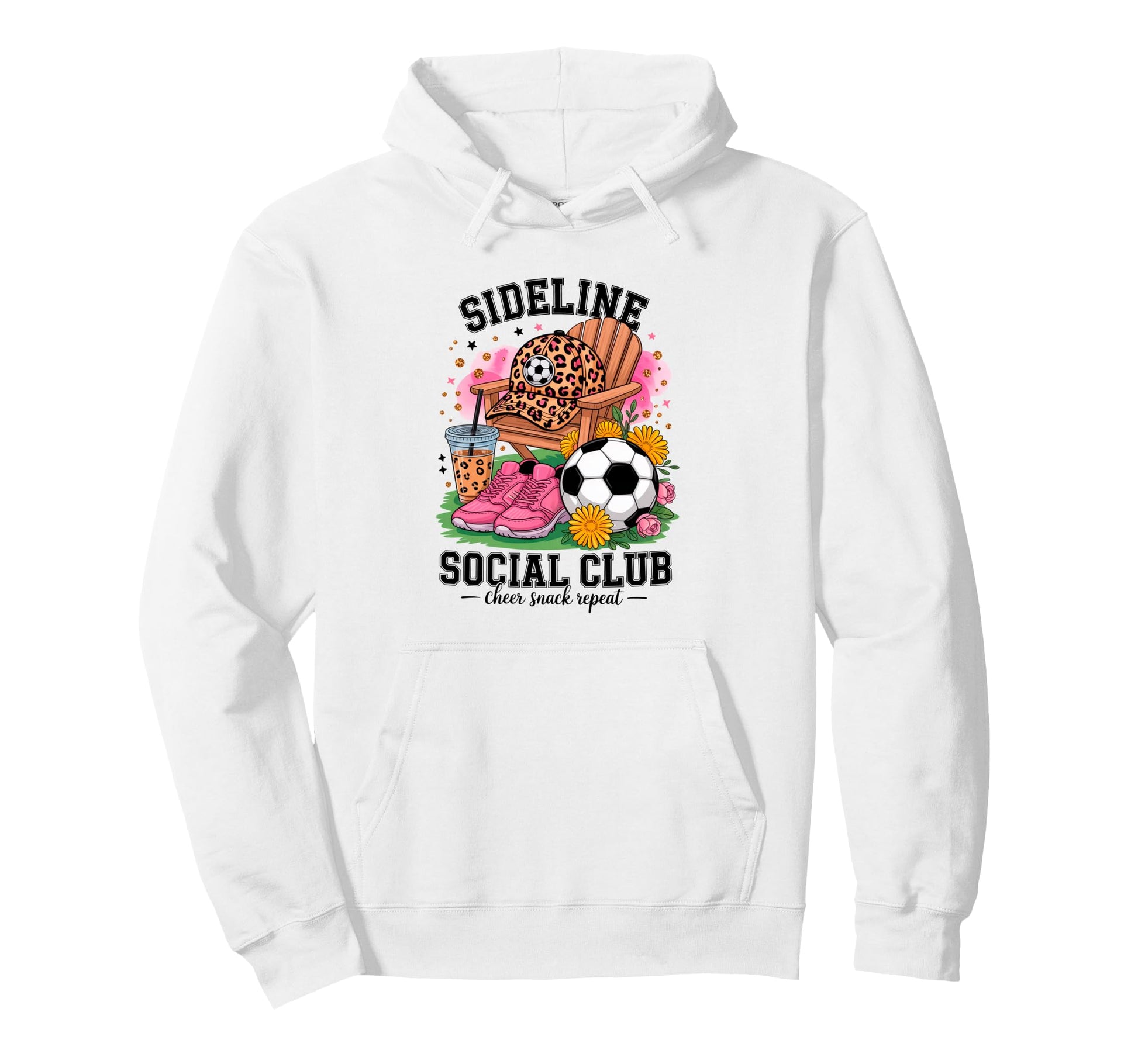 Sideline Social Club Soccer Mom Game Day Hoodie - Trendy Graphic Men Women - T-Shirt, Sweatshirt, Hoodie