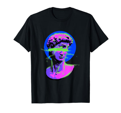 Vaporwave Lightning Bust Greek Sculpture T-Shirt - Custom Art Print Unisex - T-Shirt, Sweatshirt, Hoodie