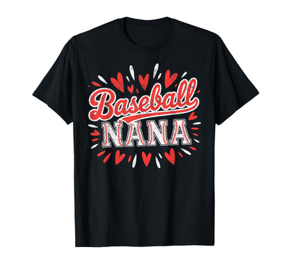 Baseball Nana Grandma Player Fan Baseball T-Shirt - Unique Graphic Unisex - T-Shirt, Sweatshirt, Hoodie