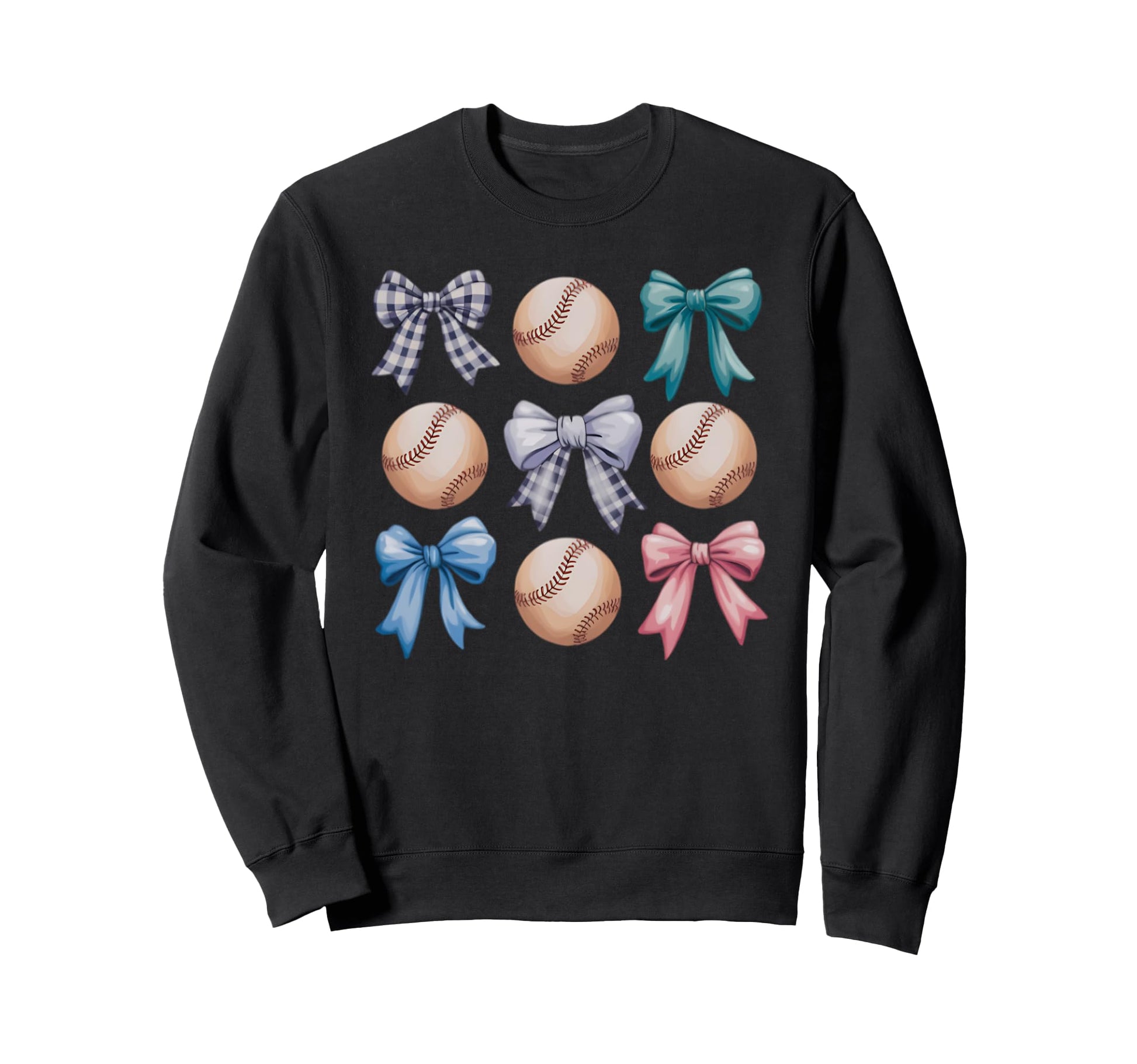 Baseball Coquette Bow Mom Sister Sweatshirt - Fun Novelty Design for Adults - T-Shirt, Sweatshirt, Hoodie