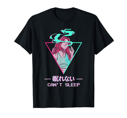 Cant Sleep Japanese Otaku Anime Vaporwave T-Shirt - Unique Graphic Unisex - T-Shirt, Sweatshirt, Hoodie