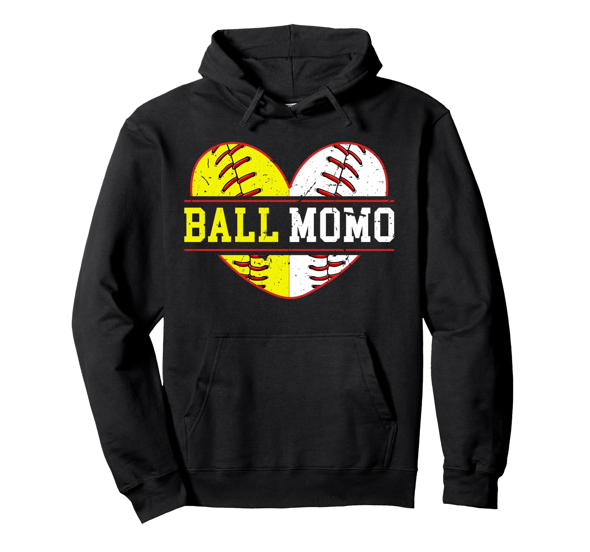 Ball Momo Heart Baseball Softball Momo Hoodie - Graphic Print Unisex - T-Shirt, Sweatshirt, Hoodie
