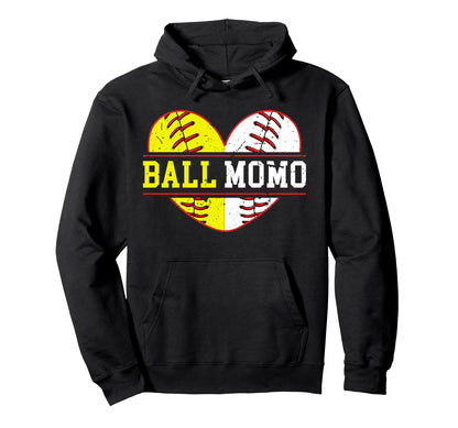 Ball Momo Heart Baseball Softball Momo Hoodie - Graphic Print Unisex - T-Shirt, Sweatshirt, Hoodie