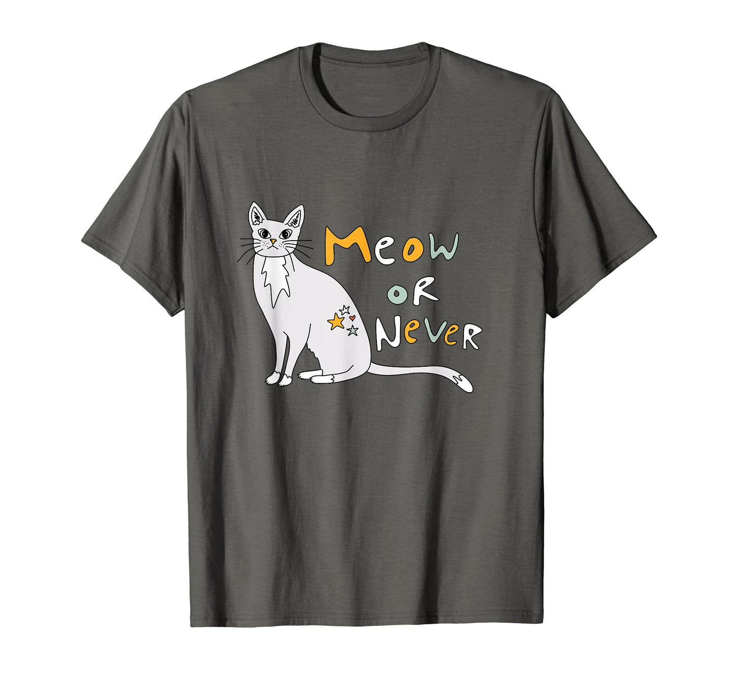 Kawaii Cat Hand Drawn Aesthetic Letters T-Shirt - Minimalist Print Unisex - T-Shirt, Sweatshirt, Hoodie