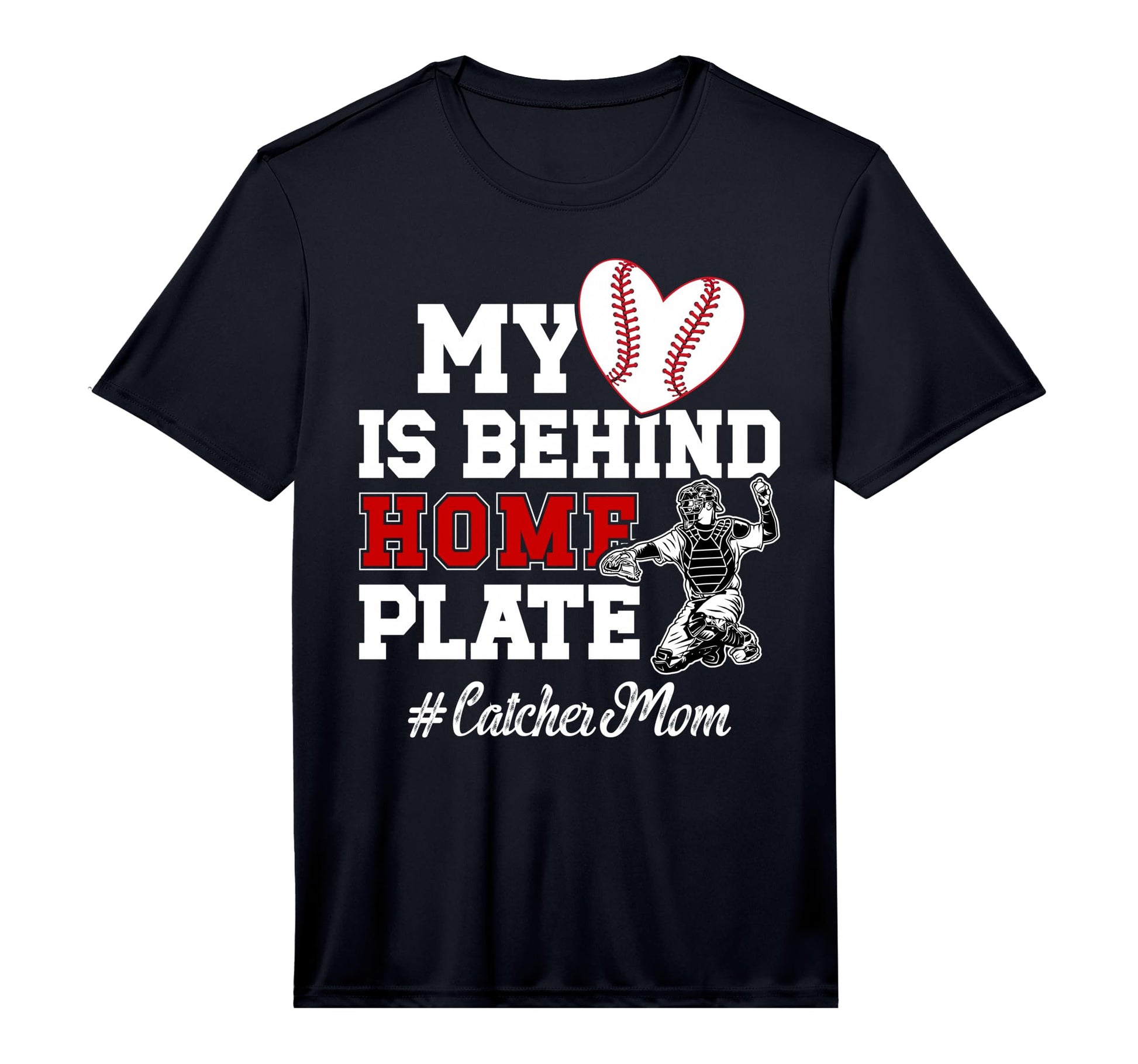Mens Proud Baseball Catcher Mom Baseball T-Shirt - Graphic Print Unisex - T-Shirt, Sweatshirt, Hoodie