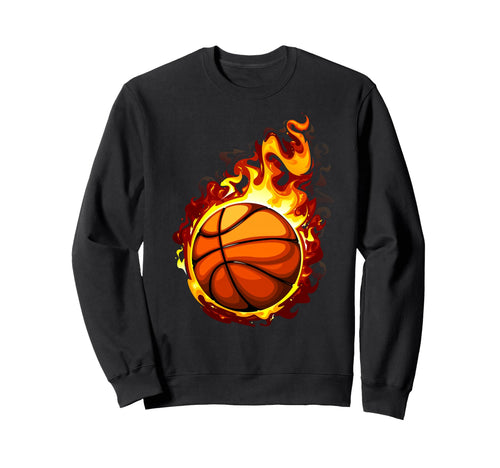 Basketball Ball Fire Basketball Sweatshirt - Custom Art Print Men Women - T-Shirt, Sweatshirt, Hoodie