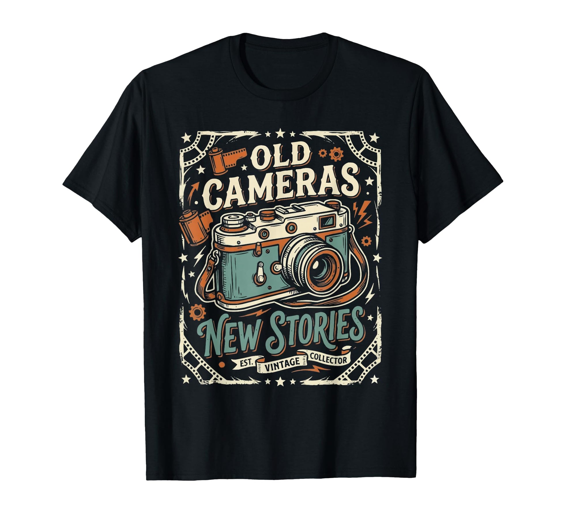 Camera Collector Photography T-Shirt - Minimalist Print for Adults - T-Shirt, Sweatshirt, Hoodie