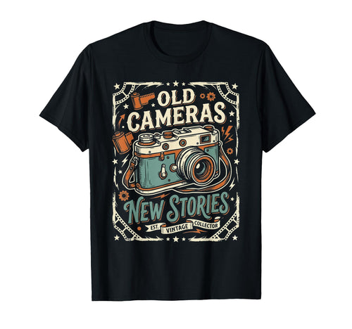 Camera Collector Photography T-Shirt - Minimalist Print for Adults - T-Shirt, Sweatshirt, Hoodie