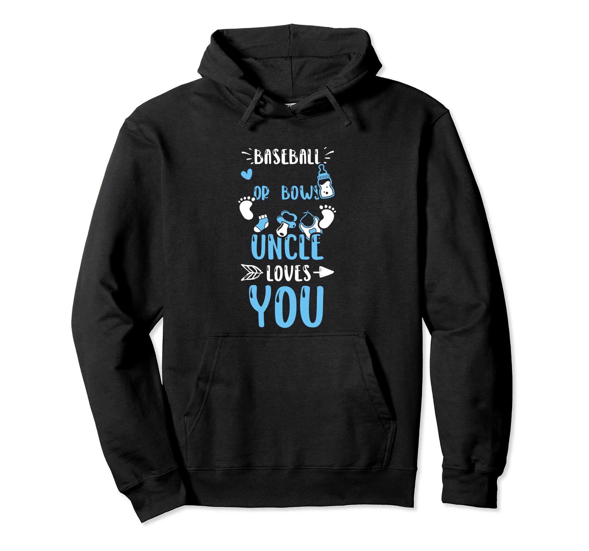 Uncle Baseball Or Bows Uncle Loves You Hoodie - Streetwear Style Unisex - T-Shirt, Sweatshirt, Hoodie