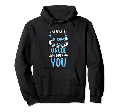 Uncle Baseball Or Bows Uncle Loves You Hoodie - Streetwear Style Unisex - T-Shirt, Sweatshirt, Hoodie