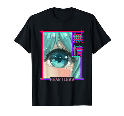 Sad Anime Heartless Japanese Vaporwave T-Shirt - Unique Graphic Men Women - T-Shirt, Sweatshirt, Hoodie