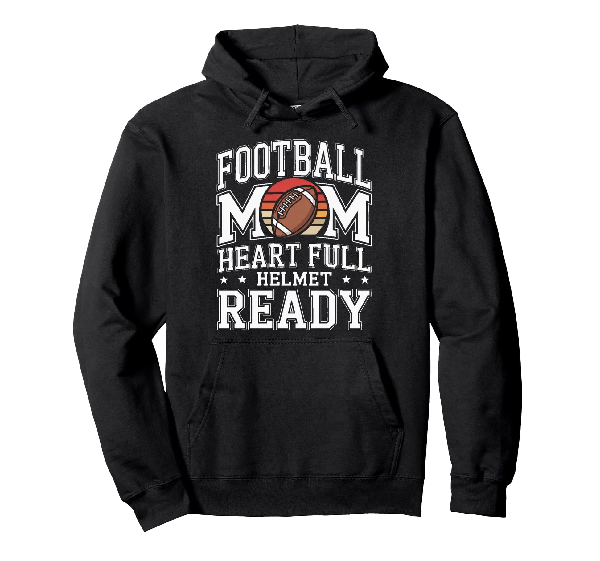 Football Mom Heart Full Helmet Ready Hoodie - Unique Graphic Men Women - T-Shirt, Sweatshirt, Hoodie