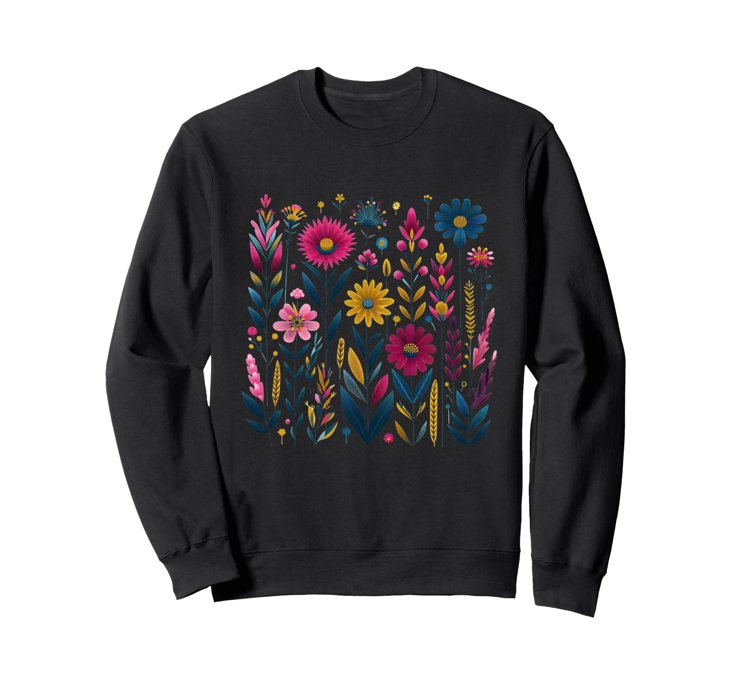 Wildflower Boho Summer Sweatshirt - Custom Art Print Men Women - T-Shirt, Sweatshirt, Hoodie
