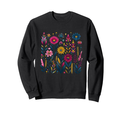 Wildflower Boho Summer Sweatshirt - Custom Art Print Men Women - T-Shirt, Sweatshirt, Hoodie