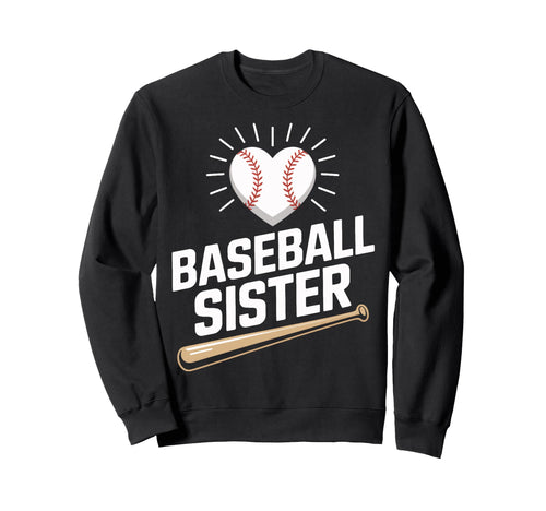 Baseball Sister Cheer Squad Sports Sweatshirt - Unique Graphic Men Women - T-Shirt, Sweatshirt, Hoodie