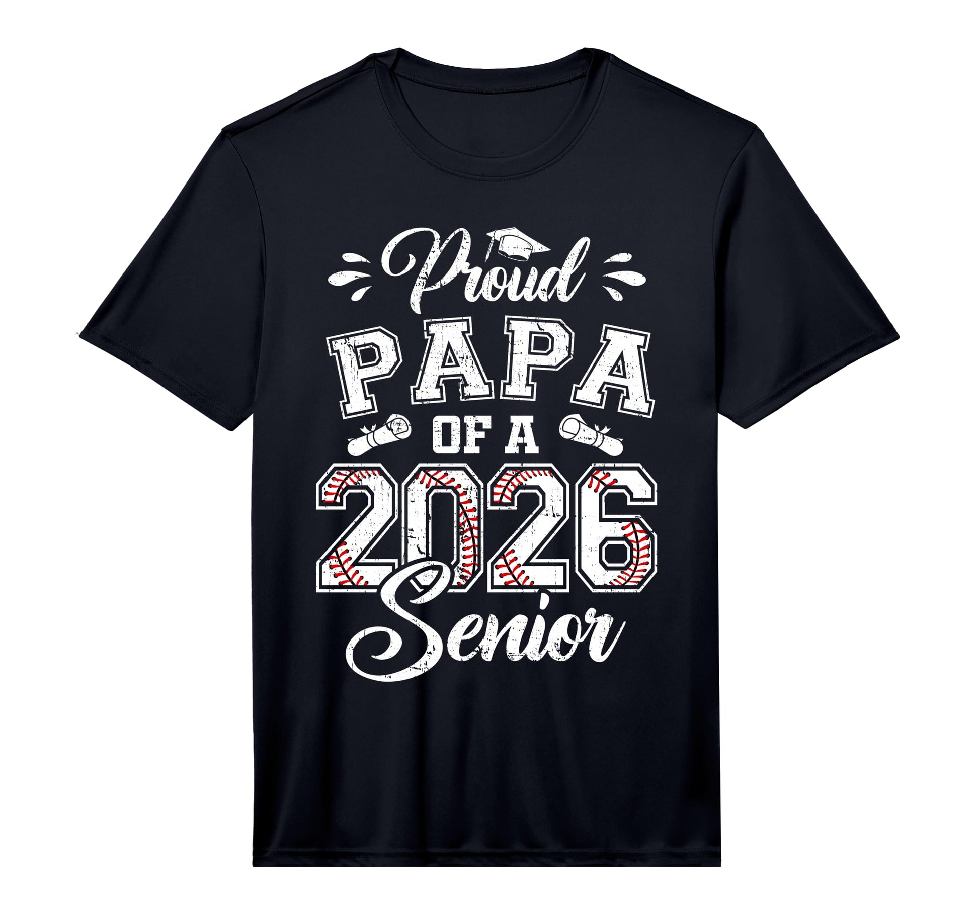 Mens Proud Papa 2026 Senior Baseball T-Shirt - Minimalist Print Men Women - T-Shirt, Sweatshirt, Hoodie