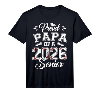 Mens Proud Papa 2026 Senior Baseball T-Shirt - Minimalist Print Men Women - T-Shirt, Sweatshirt, Hoodie