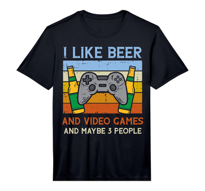 Mens I Like Video Games And 3 People Funny T-Shirt - Unique Graphic Unisex - T-Shirt, Sweatshirt, Hoodie