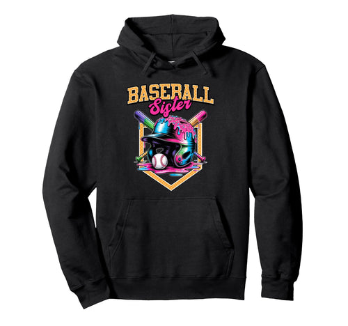 Baseball Sister Tie Dye Baseball Drip Hoodie - Fun Novelty Design Unisex - T-Shirt, Sweatshirt, Hoodie