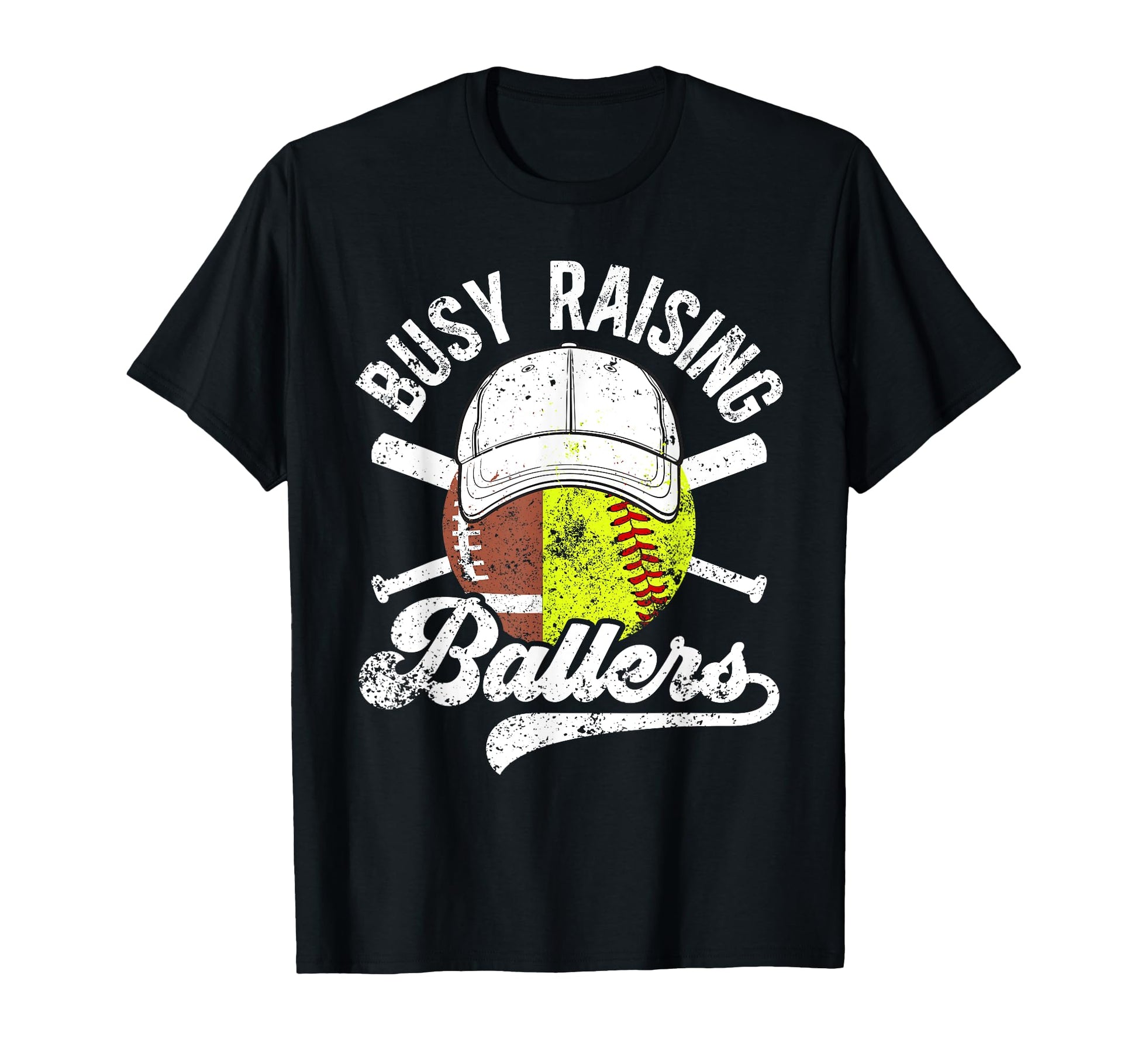 Busy Raising Ballers Football Softball T-Shirt - Aesthetic Graphic Unisex - T-Shirt, Sweatshirt, Hoodie