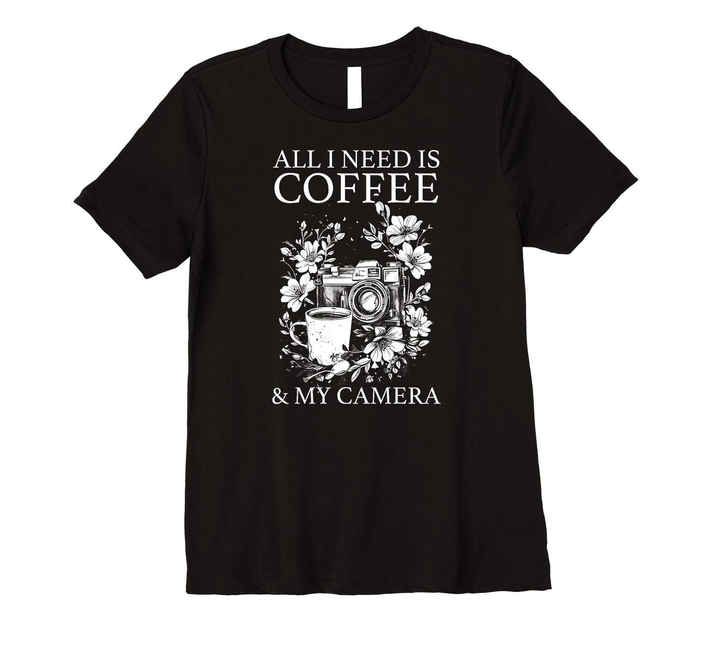 Womens Photographer Coffee Camera T-Shirt - Casual Everyday Wear Unisex - T-Shirt, Sweatshirt, Hoodie