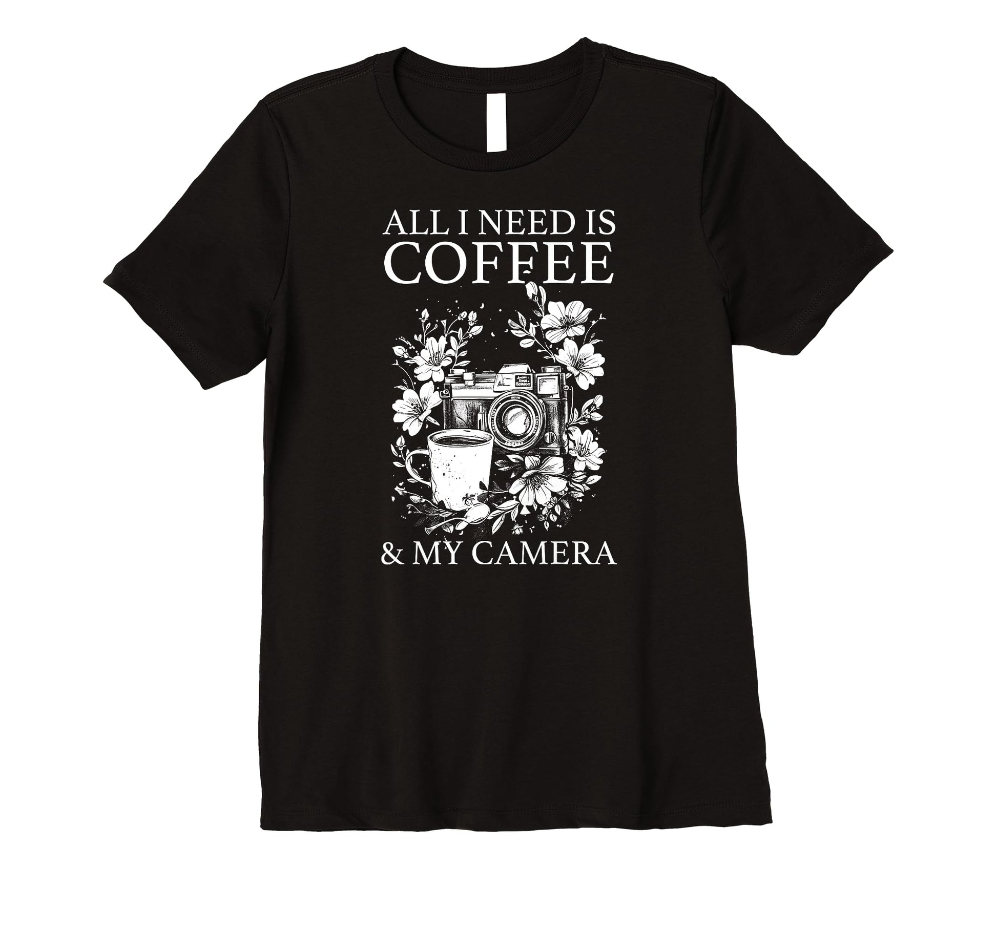 Womens Photographer Coffee Camera T-Shirt - Casual Everyday Wear Unisex - T-Shirt, Sweatshirt, Hoodie