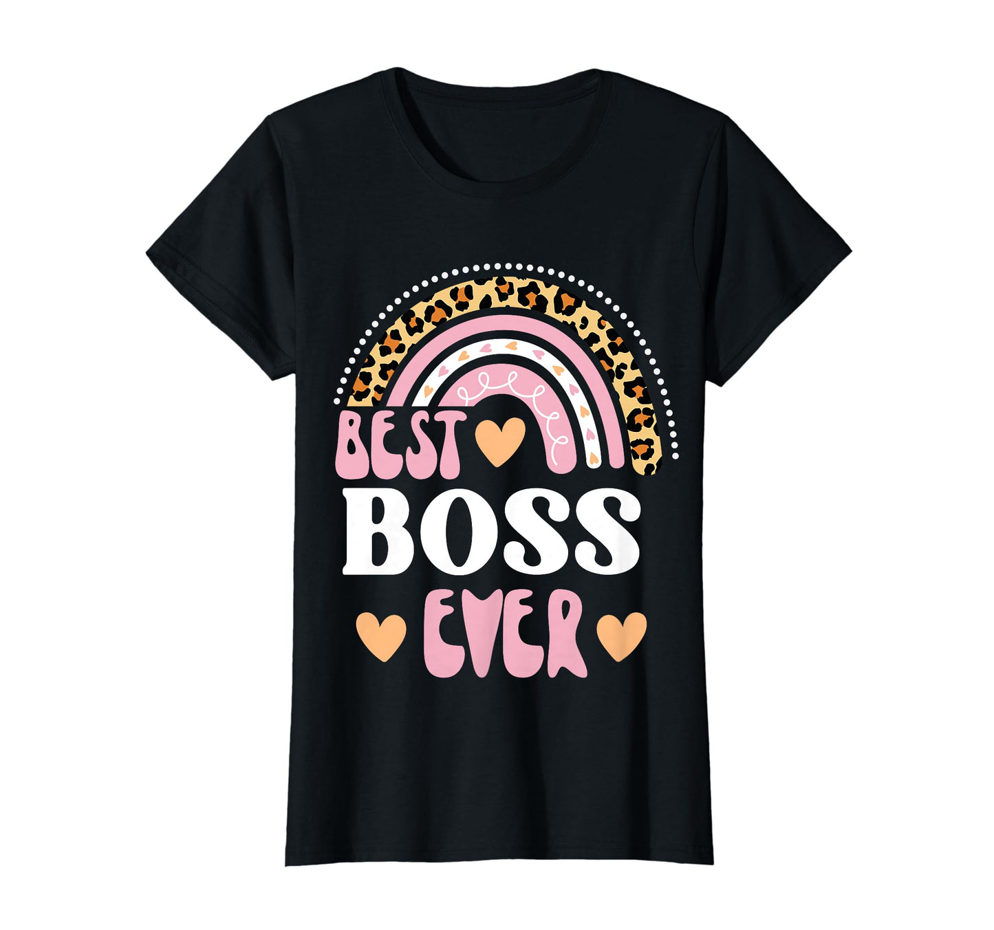 Best Boss Ever Leopard Rainbow T-Shirt - Novelty Apparel for Adults - T-Shirt, Sweatshirt, Hoodie