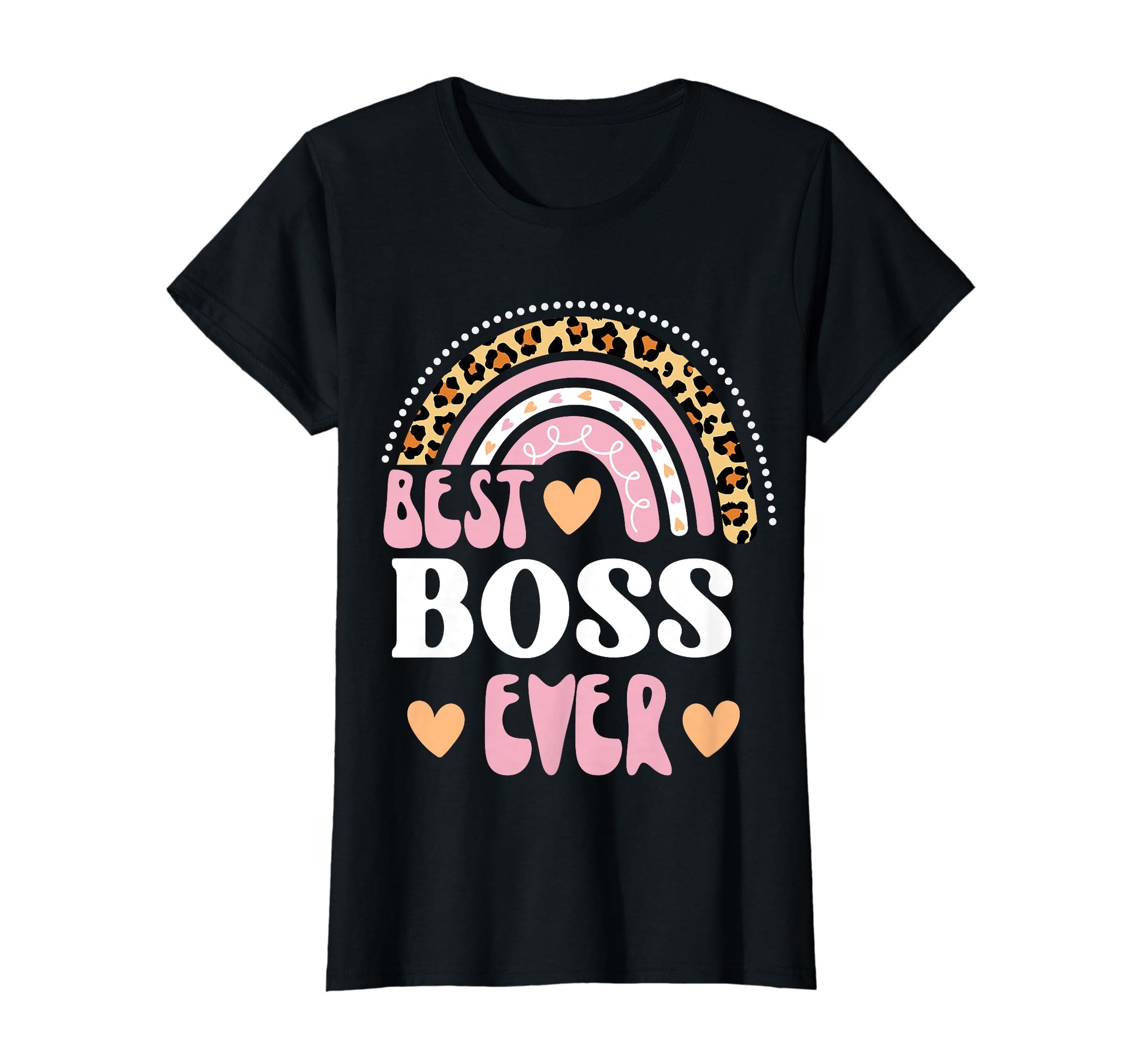 Best Boss Ever Leopard Rainbow T-Shirt - Novelty Apparel for Adults - T-Shirt, Sweatshirt, Hoodie