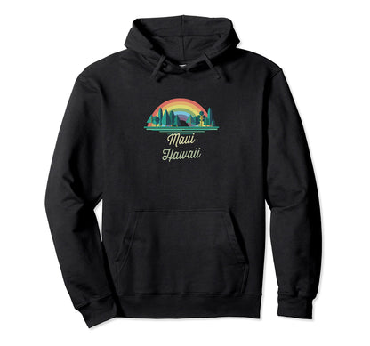 Maui Rainbow Vacation Town Souvenir Hoodie - Minimalist Print Unisex - T-Shirt, Sweatshirt, Hoodie