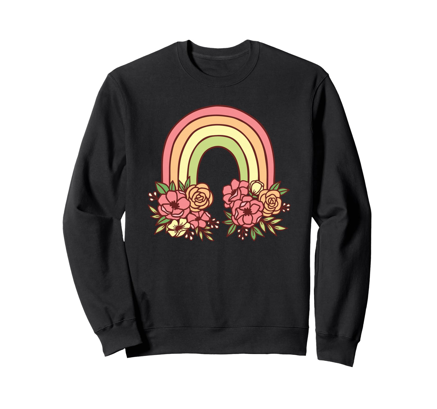 Pretty Flower Rainbow Springtime Sweatshirt - Minimalist Print Men Women - T-Shirt, Sweatshirt, Hoodie