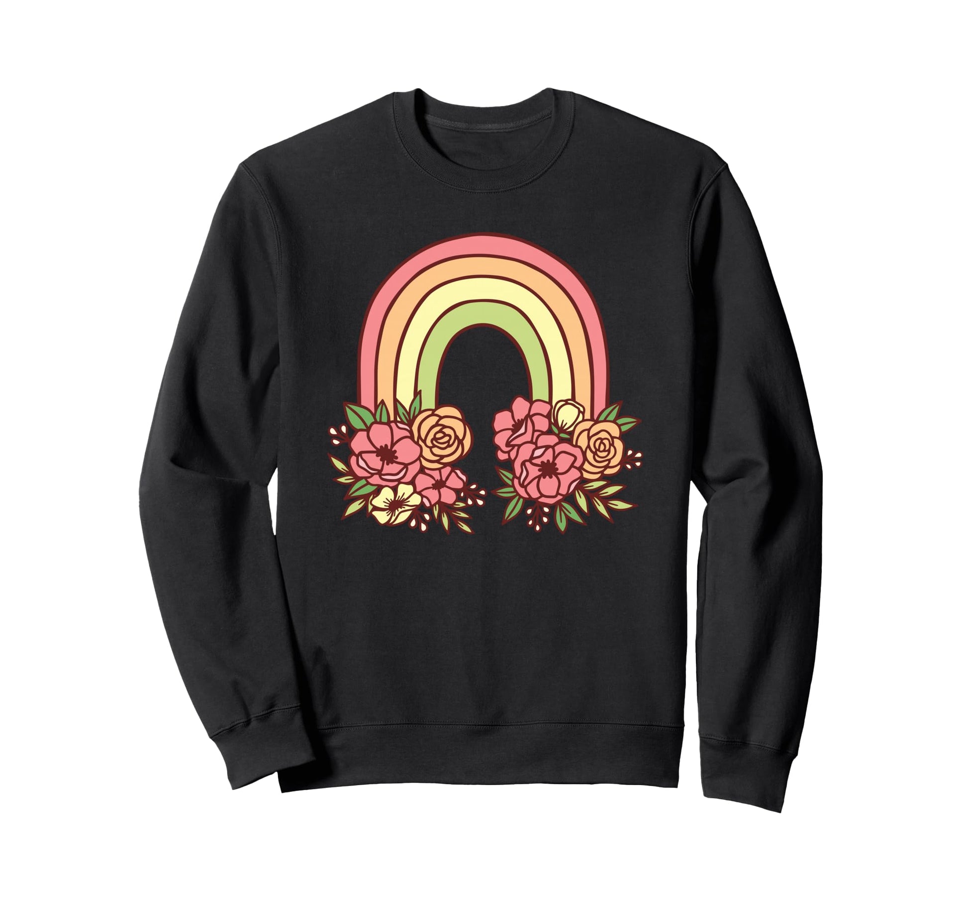 Pretty Flower Rainbow Springtime Sweatshirt - Minimalist Print Men Women - T-Shirt, Sweatshirt, Hoodie
