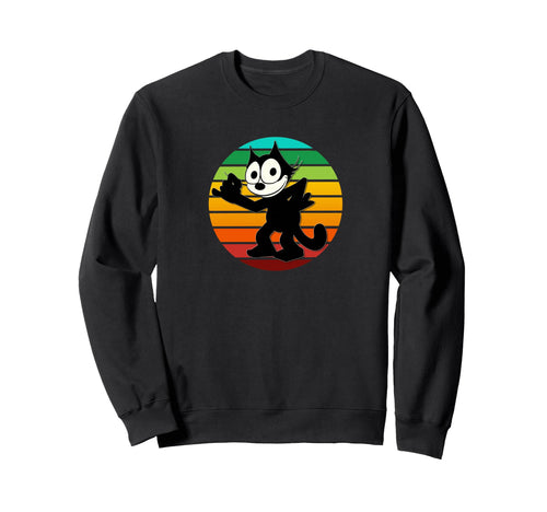 Felix Cartoon Cat Rainbow Sunset Sweatshirt - Custom Art Print Men Women - T-Shirt, Sweatshirt, Hoodie