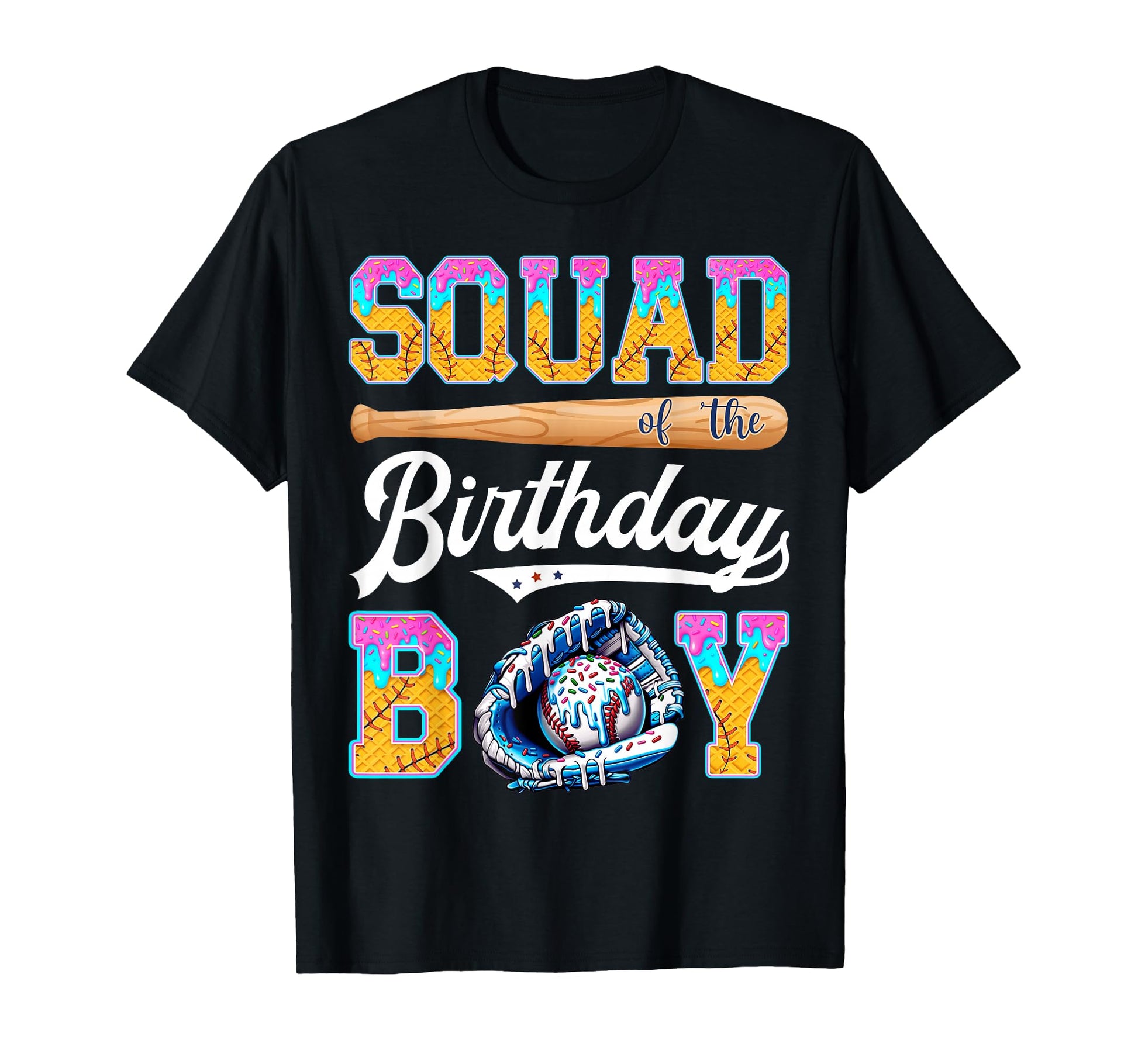 Squad Birthday Baseball Ice Cream T-Shirt - Streetwear Style for Adults - T-Shirt, Sweatshirt, Hoodie