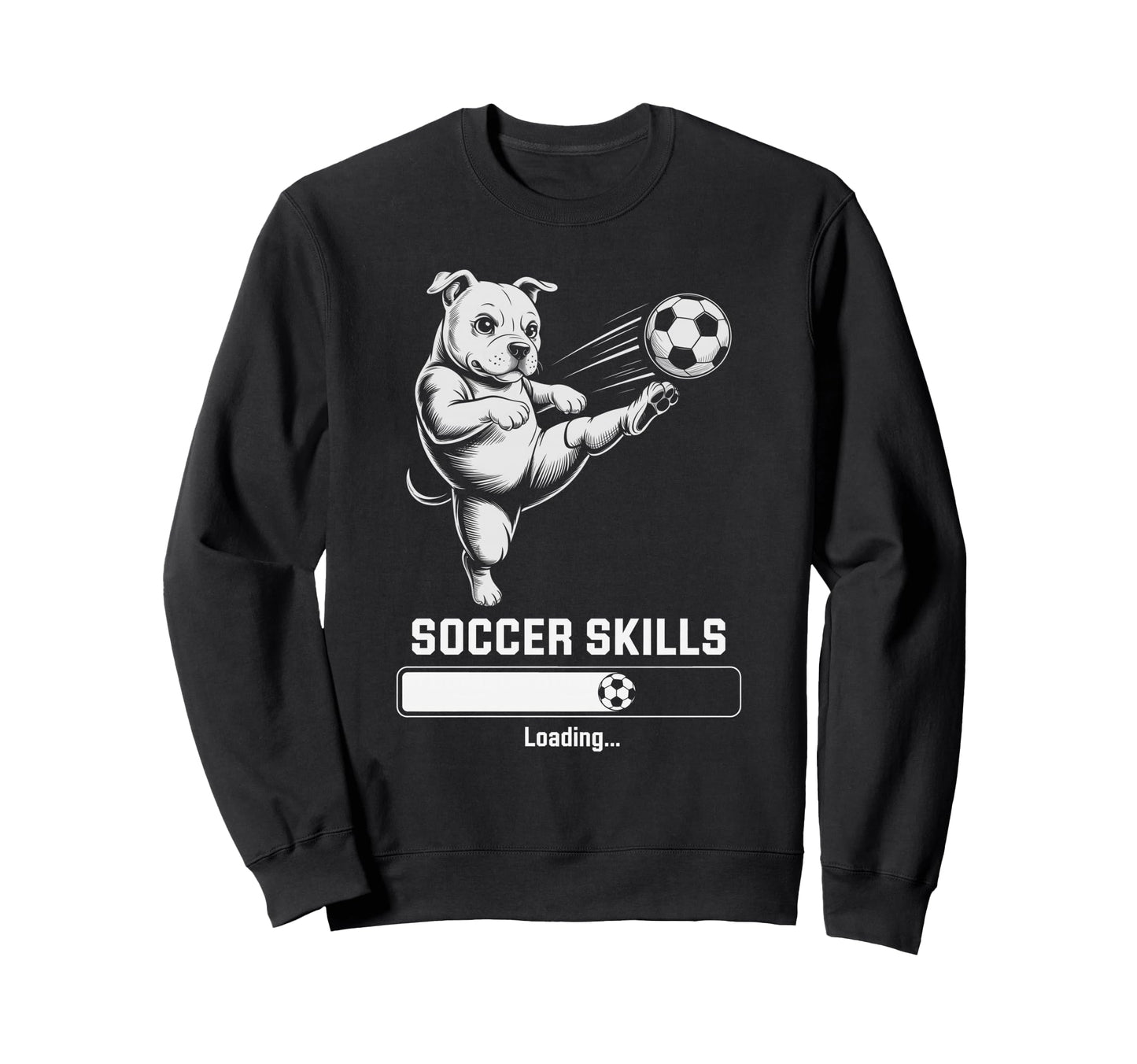 Soccer Pug Skills Loading Dog Score Sweatshirt - Graphic Print for Adults - T-Shirt, Sweatshirt, Hoodie