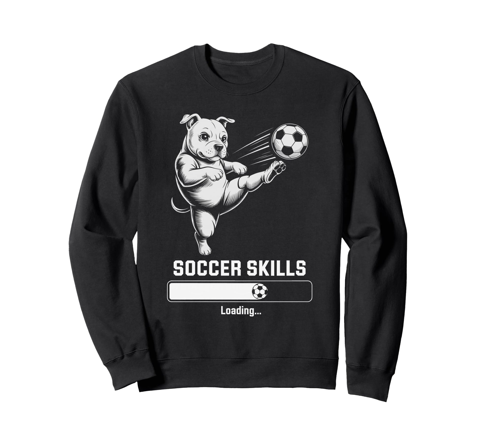 Soccer Pug Skills Loading Dog Score Sweatshirt - Graphic Print for Adults - T-Shirt, Sweatshirt, Hoodie