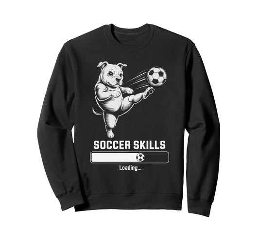 Soccer Pug Skills Loading Dog Score Sweatshirt - Graphic Print for Adults - T-Shirt, Sweatshirt, Hoodie