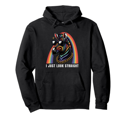 Gay Pride Rainbow Funny Zebra Trendy Hoodie - Fun Novelty Design Unisex - T-Shirt, Sweatshirt, Hoodie