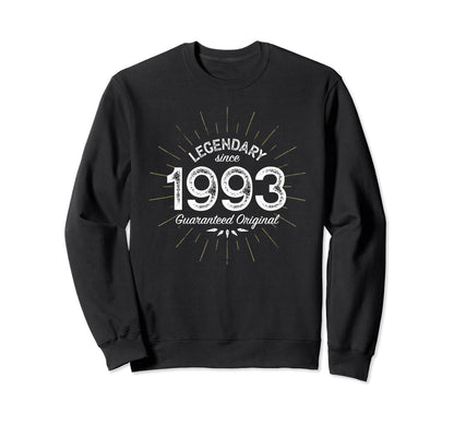 Legendary Since 1993 Birth Year Sweatshirt - Unique Graphic for Adults - T-Shirt, Sweatshirt, Hoodie