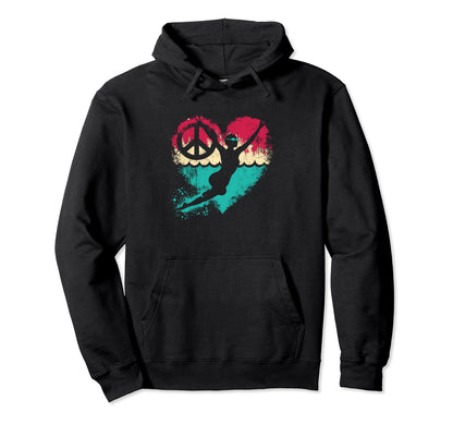 Peace Love And Swimming Peace Symbol Hoodie - Minimalist Print Men Women - T-Shirt, Sweatshirt, Hoodie