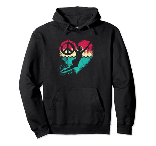 Peace Love And Swimming Peace Symbol Hoodie - Minimalist Print Men Women - T-Shirt, Sweatshirt, Hoodie