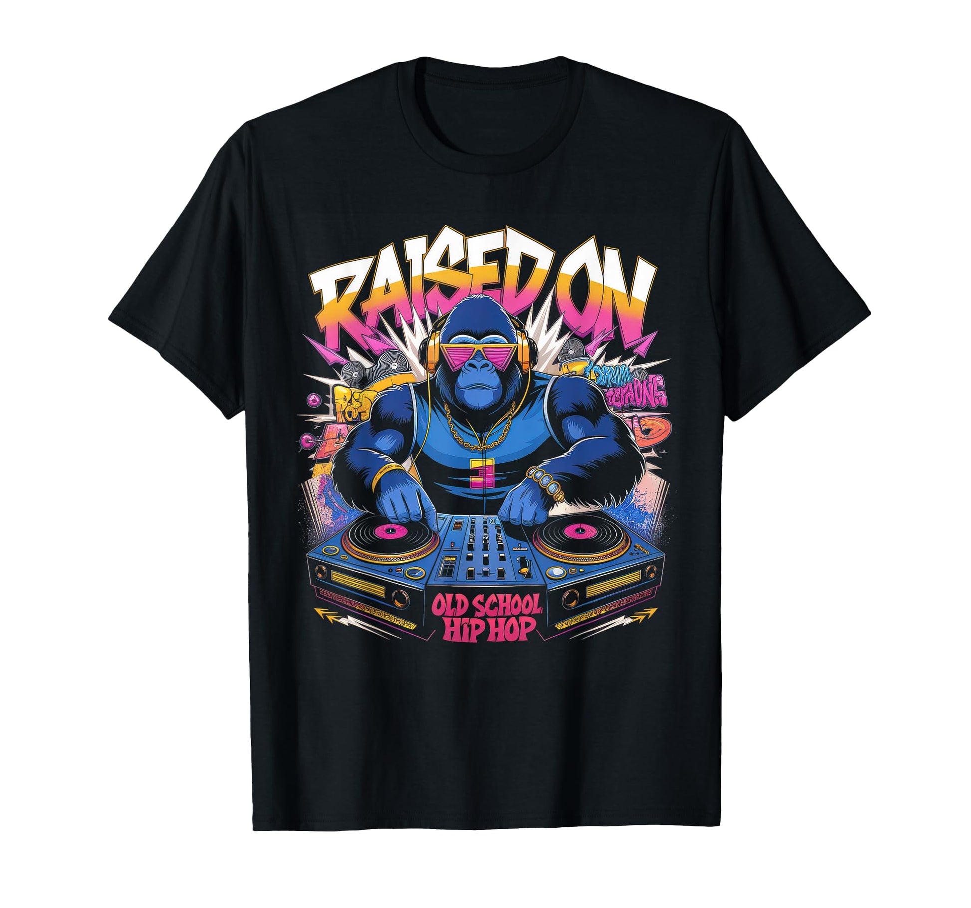 Raised Old School Graffiti Rap Hip T-Shirt - Aesthetic Graphic Men Women - T-Shirt, Sweatshirt, Hoodie