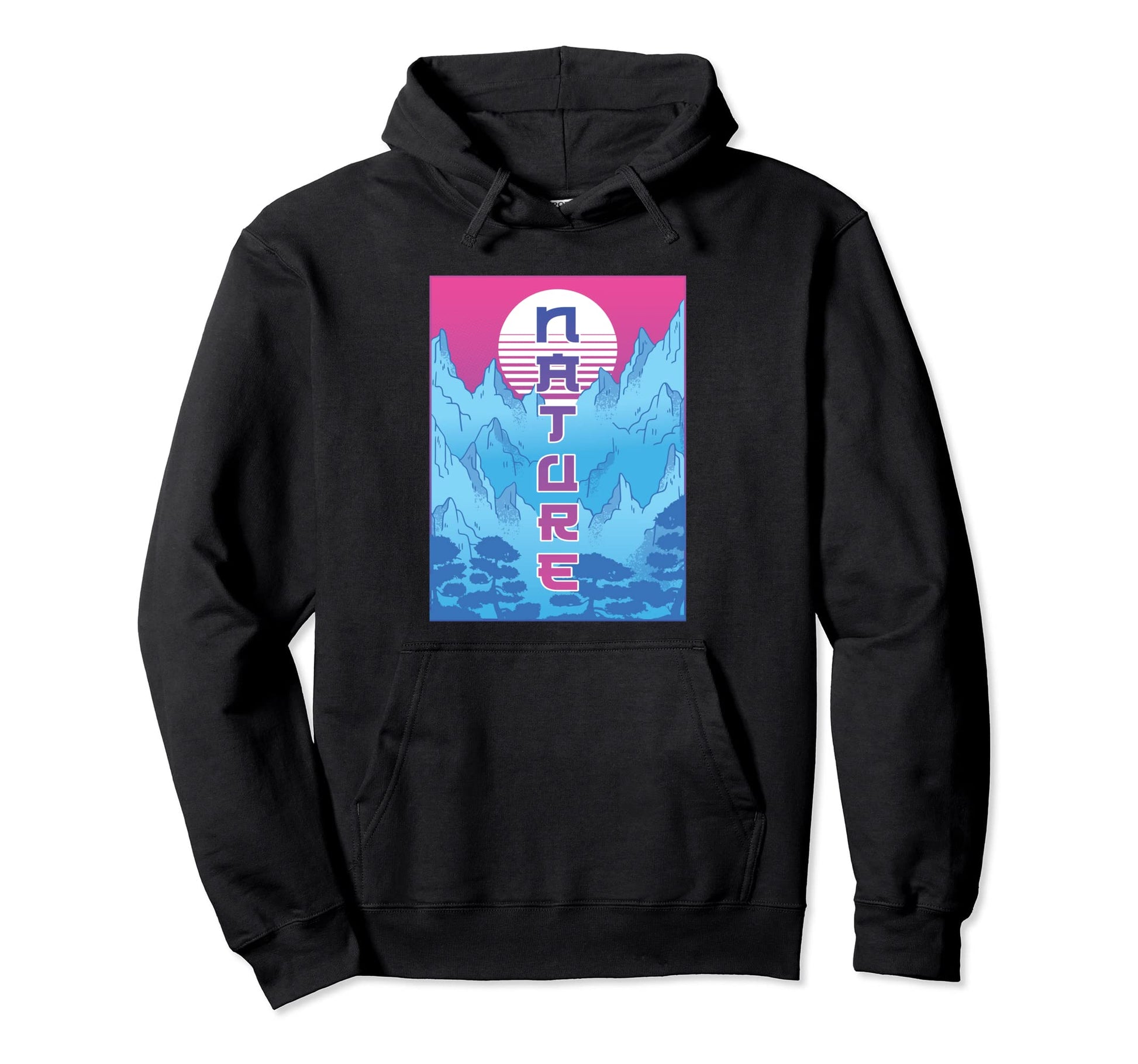 Vaporwave Nature Japanese Aesthetic Hoodie - Custom Art Print for Adults - T-Shirt, Sweatshirt, Hoodie