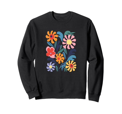 Modern Boho Colorful Floral Abstract Sweatshirt - Trendy Graphic Unisex - T-Shirt, Sweatshirt, Hoodie